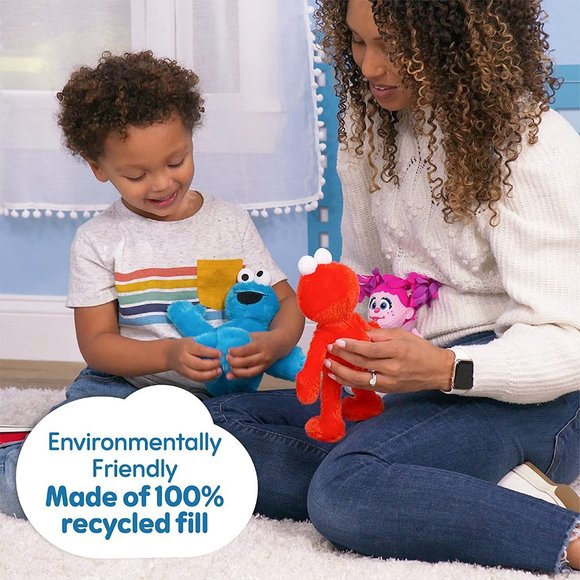 Sesame Street Friends Elmo and Abby Cadabby 8-inch 2-piece  8 inch Friend Elmo and Abby Cadabby 2 Piece Sustainable Plush Stuffed Animal Set